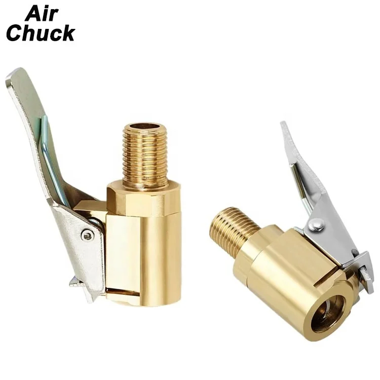 

Screw on Open flow tire air chuck brass material with clip adapter 8mm Bore Hose