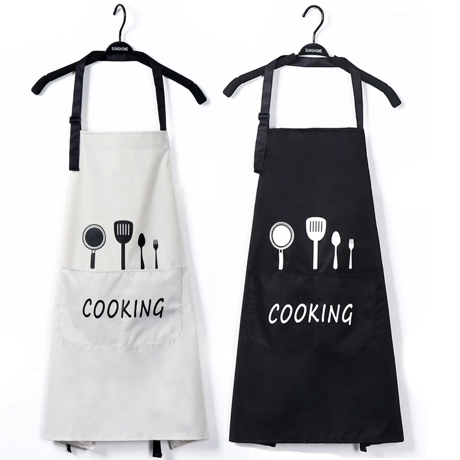 

Wholesale kitchen apron household simple adult anti-fouling and oil-proof work apron waterproof custom logo