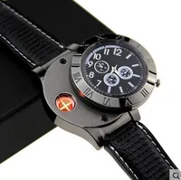 

Hot Selling Military USB Lighter Watch Men's Casual Wristwatches with Windproof Flameless Cigarette Cigar Lighter watch