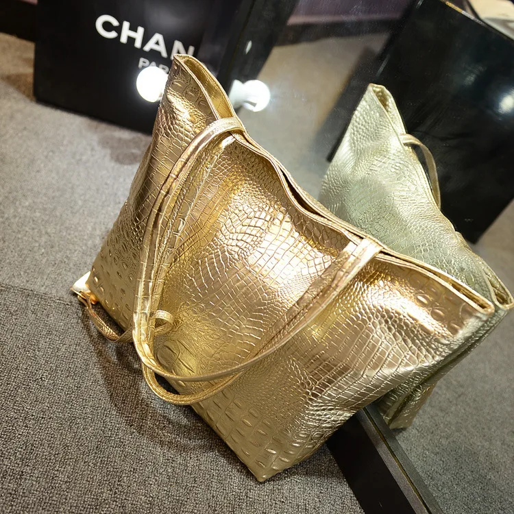 

Alibaba Wholesale bolsos de mujer carteras Fashion Cheap large tote bag Golden Crocodile Ladies Purse Women Hand Bag, 6 colours