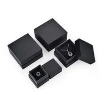 

Low MOQ Guorui Plastic Black Jewelry Boxes Jewellery Packaging Box in Stock Custom Gift Ring Boxes for Retail