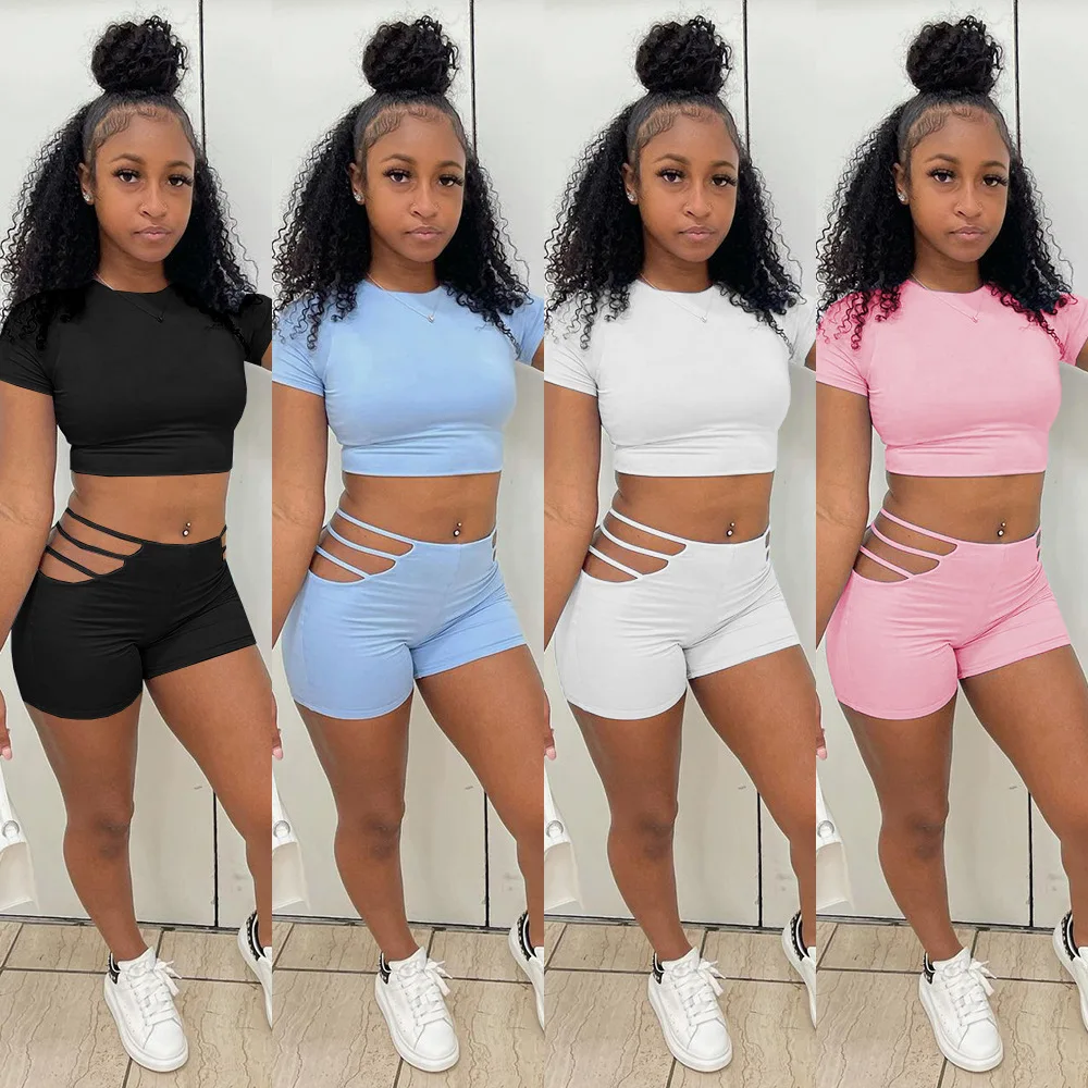 

2021 Summer Outfits Biker Short Set Women 2 Peice Short Sets Women Designer Clothing Clothes Women