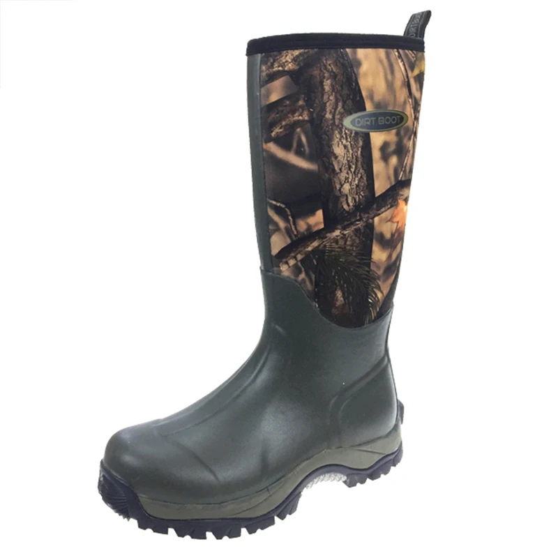 

Men waterproof fashion rubber neoprene boot rain outsole fishing outdoor boots camouflage, Customized color