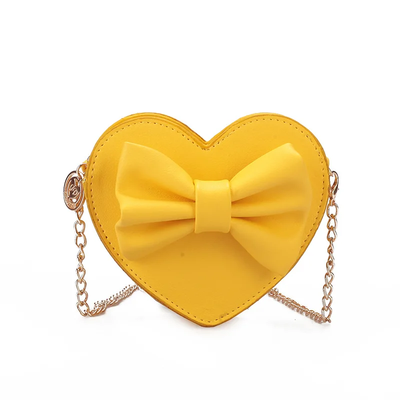 

Kids shoulder bag pu leather heart shape bag for little girl