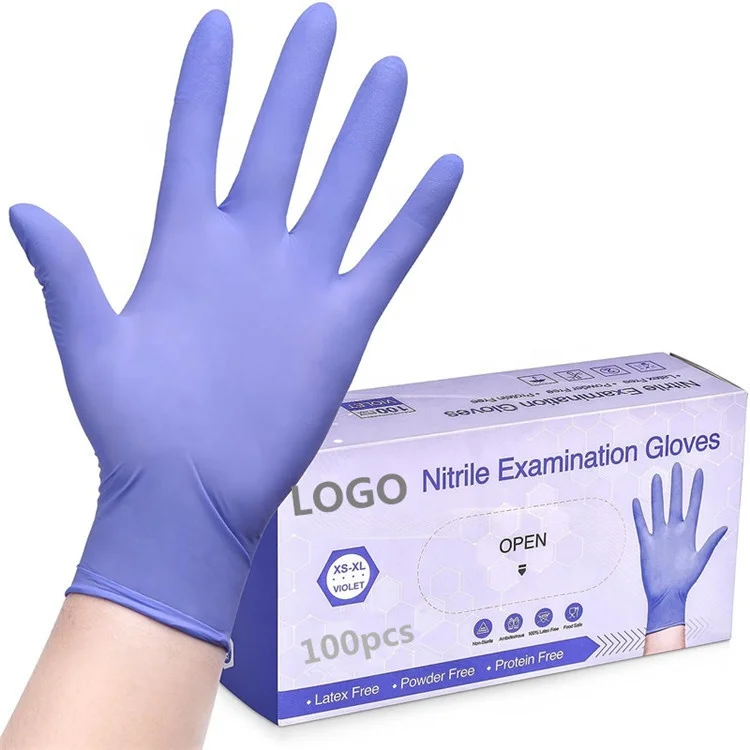 

latex-free cleaning food service manicure beauty salon nail art hair barbershop tattoo custom gloves purple pure nitrile glove