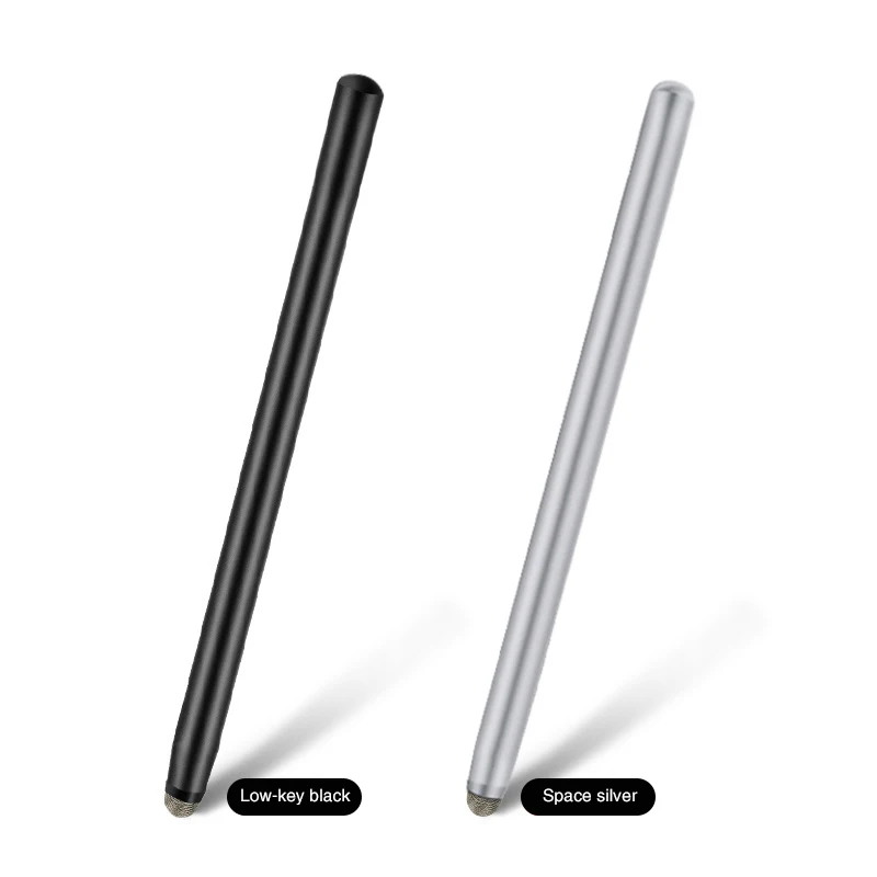 

Smart Capacitive Touch Screen Pencil New Tablet Aluminum 2021 With Cloth Promotional Custom Logo Metal Stylus Pen, Black / silver