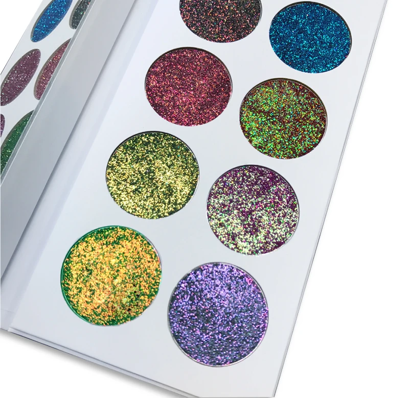 

Chameleon makeup cosmetics custom duochrome loose glitter pigmented private label eyeshadow palette, 10 colors
