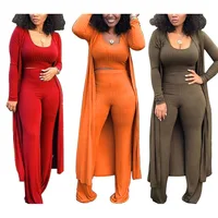 

High quality elastic 3 pieces sweater set boutique women clothing