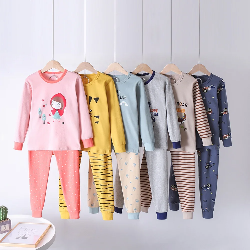 

Life Cute Cartoon Girls Nightwear Sleepwear for Kids Shopping Pajama Set Soft Cartoon Plain Winter 100% Cotton Long Sleeves Suit, Picture shows