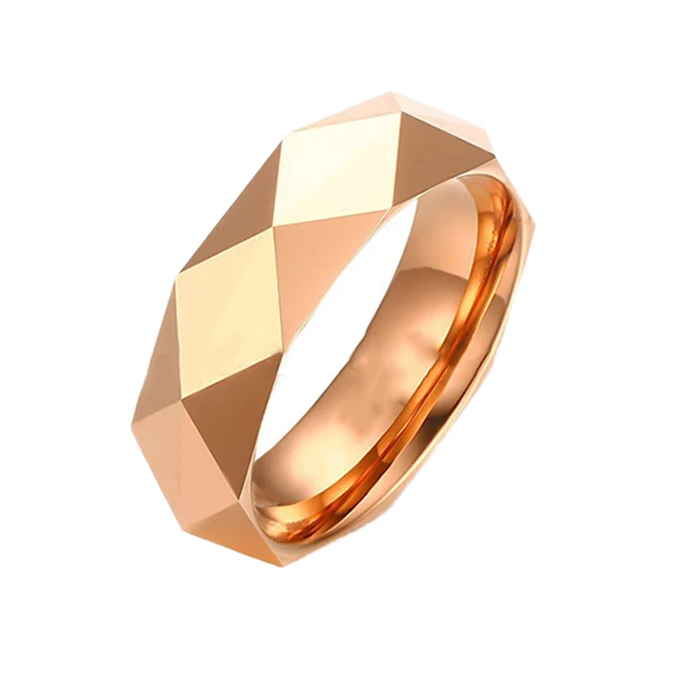 POYA Jewelry China Manufacturers Wedding Ring Designs Diamond Cut Surface 6mm Tungsten Carbide Ring With Three Colours for Mens