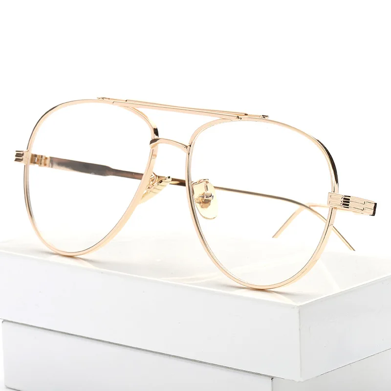 

2021 fashion big frame flat mirror men women new glasses frame metal eyeglasses frames, Custom colors