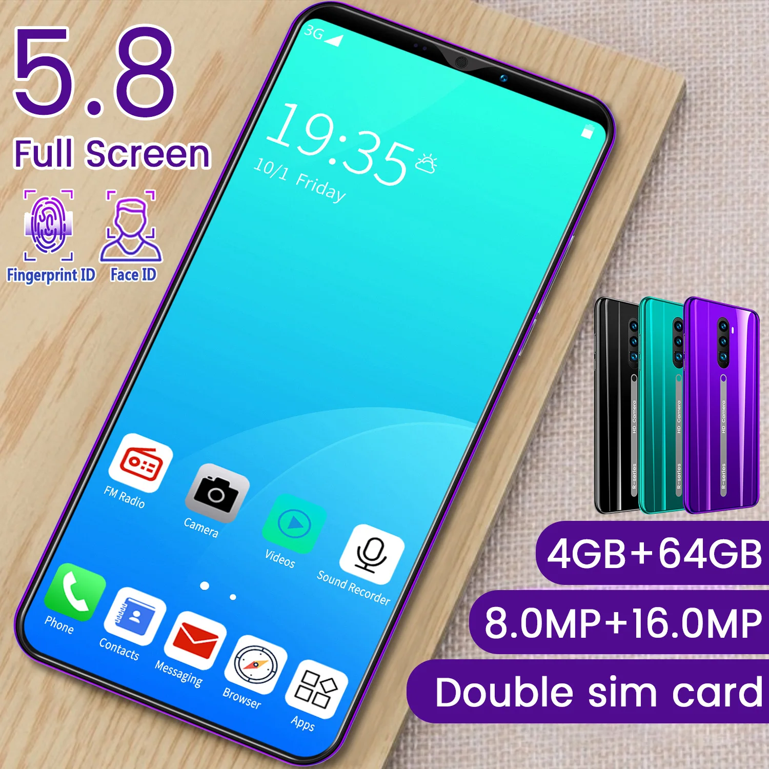 

2020 hot telephone android China smartphone Android 9.1 Dual Sim Card with 4G cell phone Rear Camera