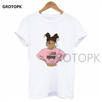 

Wholesale Melanin Poppin Female T-shirt Summer Short Sleeve Aesthetic Kawaii Harajuku Summer Women New Arrivals White T-Shirts