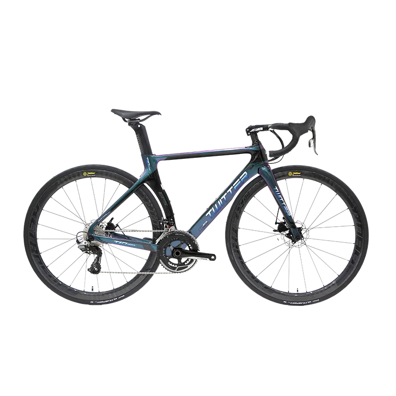 

Hot Sale Twitter T10 high quality road bike R7000-22 speed 105 groupset holographic color carbon fiber road bike, Blackred / black / red/yellow/blue