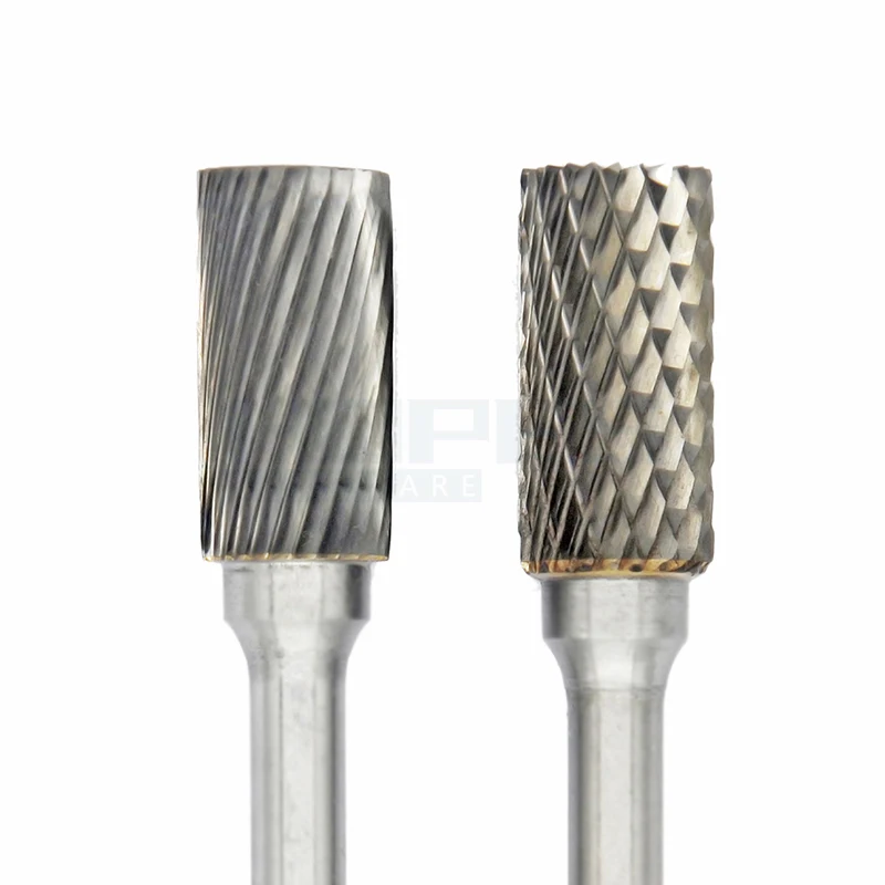 A Type Cylindrical Rotary File Tungsten Carbide Burr with Single Double Cut Tooth 2.35mm 3mm 6mm Shank