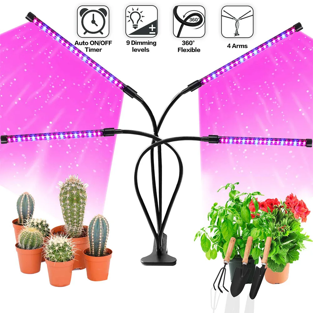 Amazon Grow Light 40w Tri Head Timing 80 Led 4 Arms Plant Grow Lights For  Indoor Plants With Red Blue Spectrum - Buy Grow Light,Led Grow Light,Plant  Grow Lights Product on Alibaba.com