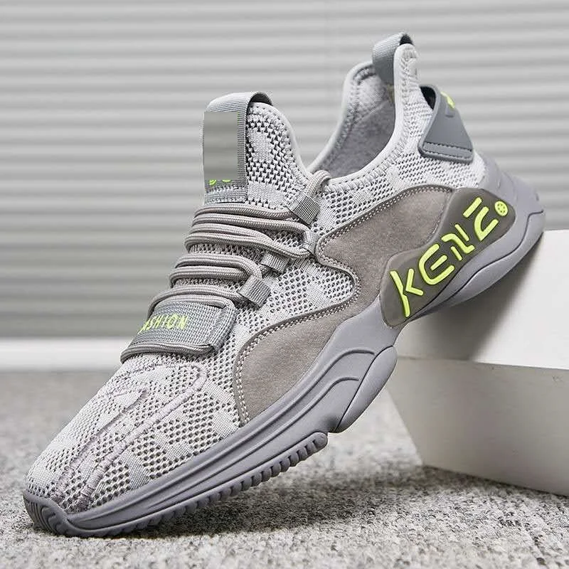 

Factory wholesale price knitted upper anti skid sneakers for men shoes sport running shoes, 2 colors