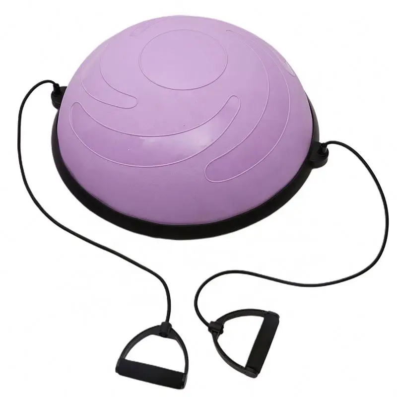 

Wholesale Yoga Pilates Exercise Ball Gym Equipment PVC Stability Half Balls With Handles Fitness Accessories Factory, Blue, black, purple