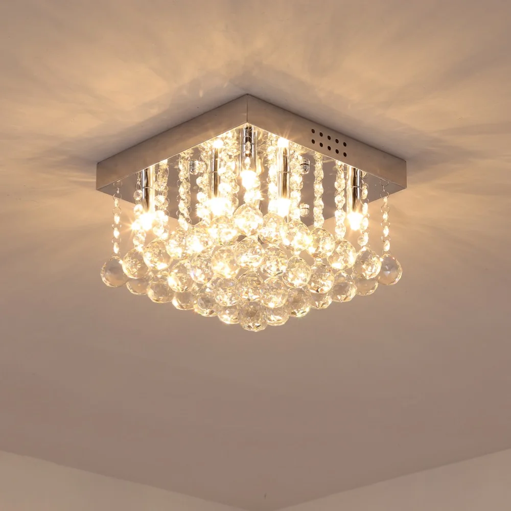 Crystal chandelier UK flush mount small ceiling light low