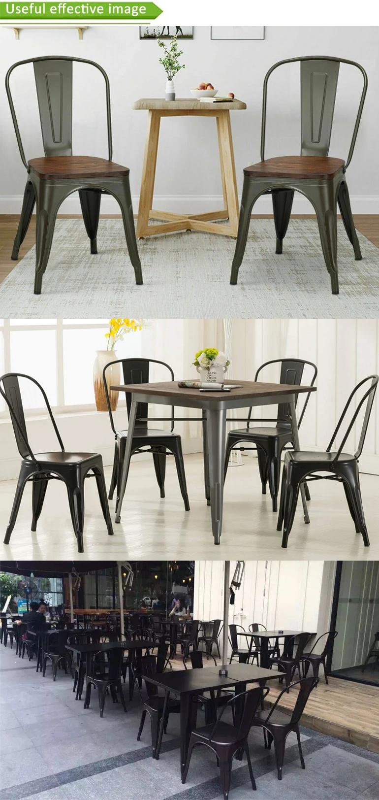 2019 Hot Sale Cheap Dining Room Furniture Restaurant Used Metal Industrial Dining Table And Chair Set