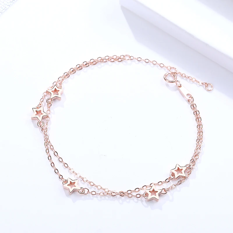 

S925 sterling silver special wild double-layer five-pointed star bracelet