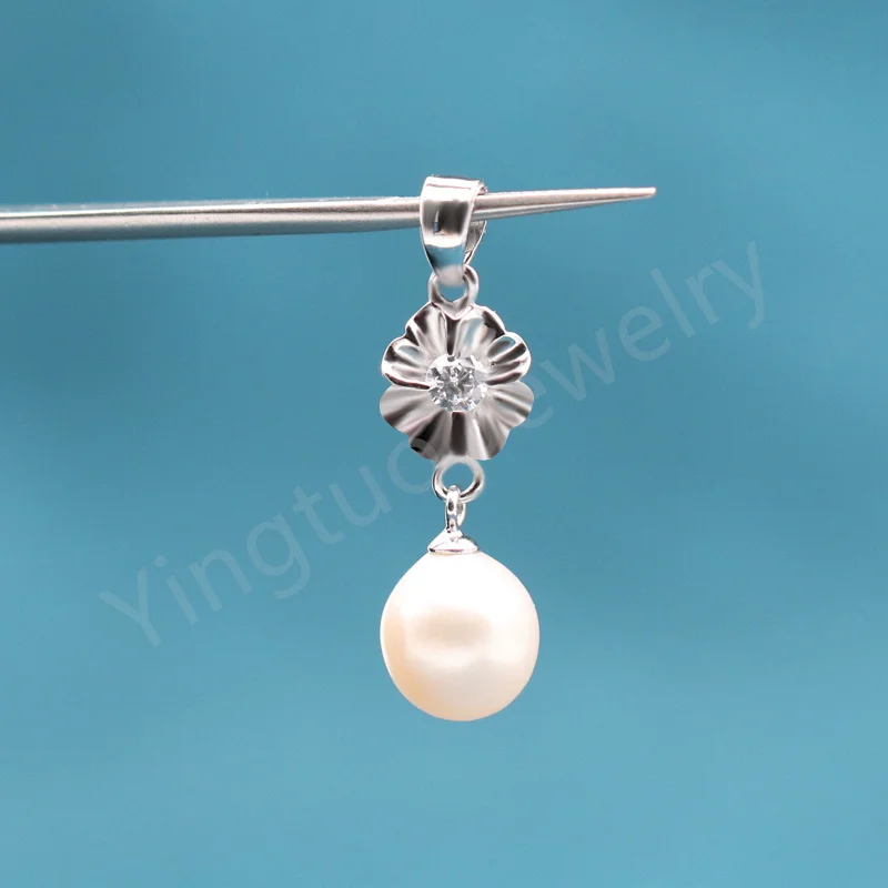 

High Grade Silver Necklace 925 Sterling Natural Fresh Water Pearl Necklace Pedant