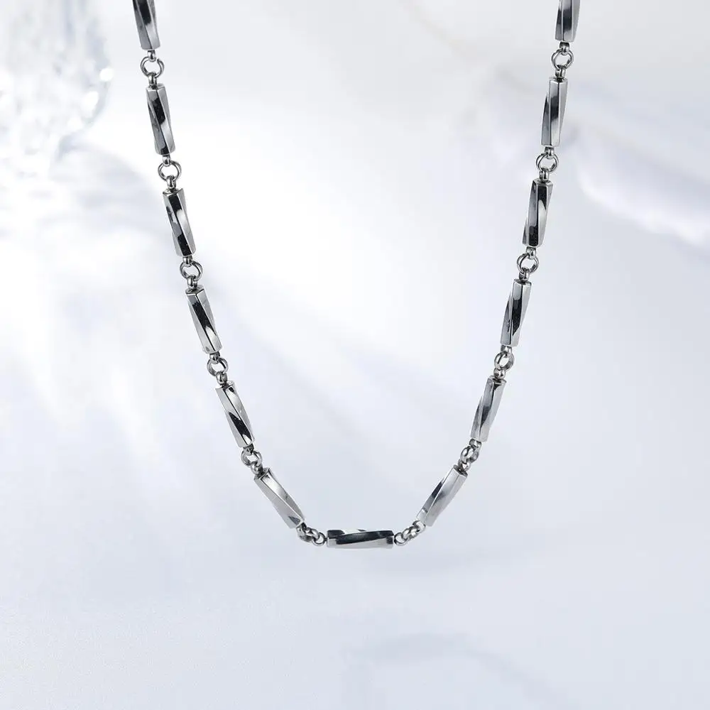

wholesale Cheap Diamond Shaped Handmade Necklace Square Stainless Steel Link Chain
