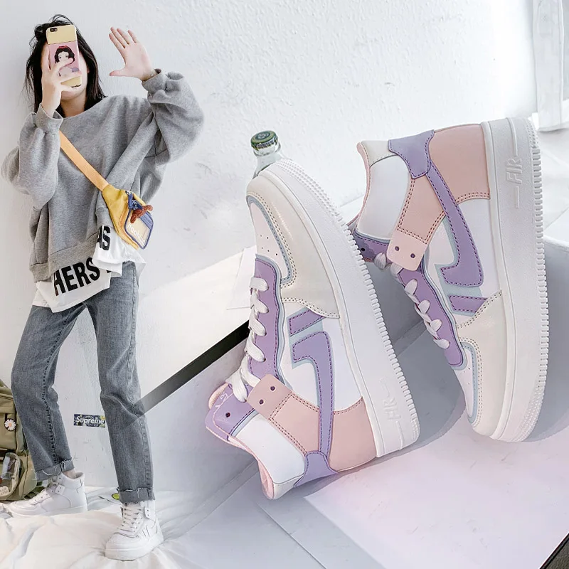 

High Top Small White Shoes New Student Thick Bottom Muffin Women's Casual Shoes