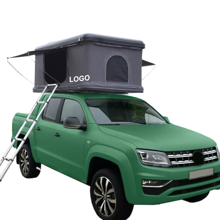 

New Outdoor 2 doors camping pop up foldable hard shell vehicle open car roof top tent box hardtop rooftop tent