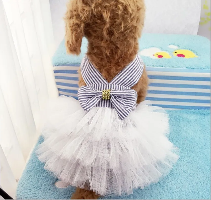 

Summer Dog Lace Dress Pet Clothes Small Dog Party Birthday Wedding Dress Puppy Cat Costume Pet Clothes Apparel, Customized color