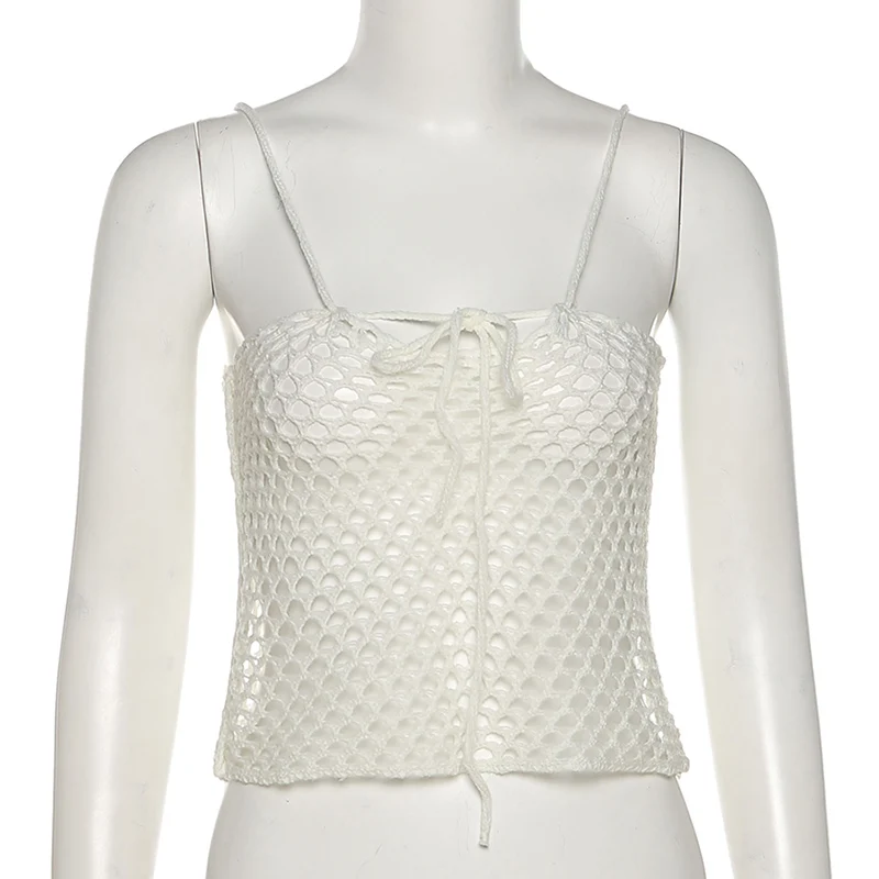 

2021Navel Vest Hot Summer Fashion Style Women Top Sexy Hollow Crop Navel
