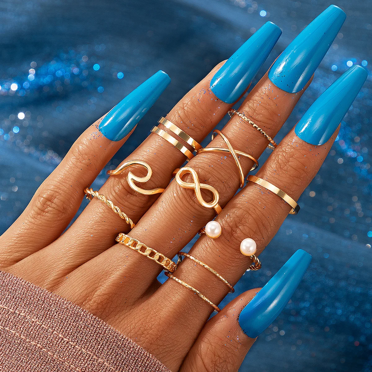 

Fashion gold infinity ring set for women Wholesale NJ2104132, Picture