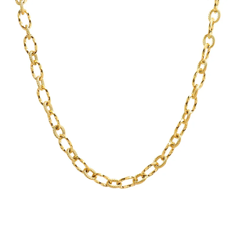 

Fashion jewelry stainless steel gold plated link chain necklace