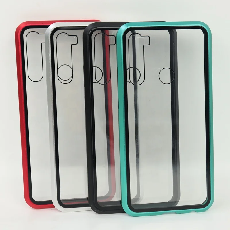 

Magnetic Adsorption Metal Glass Case For Xiaomi Redmi Note 8 Note 7 For Mi 9T F1