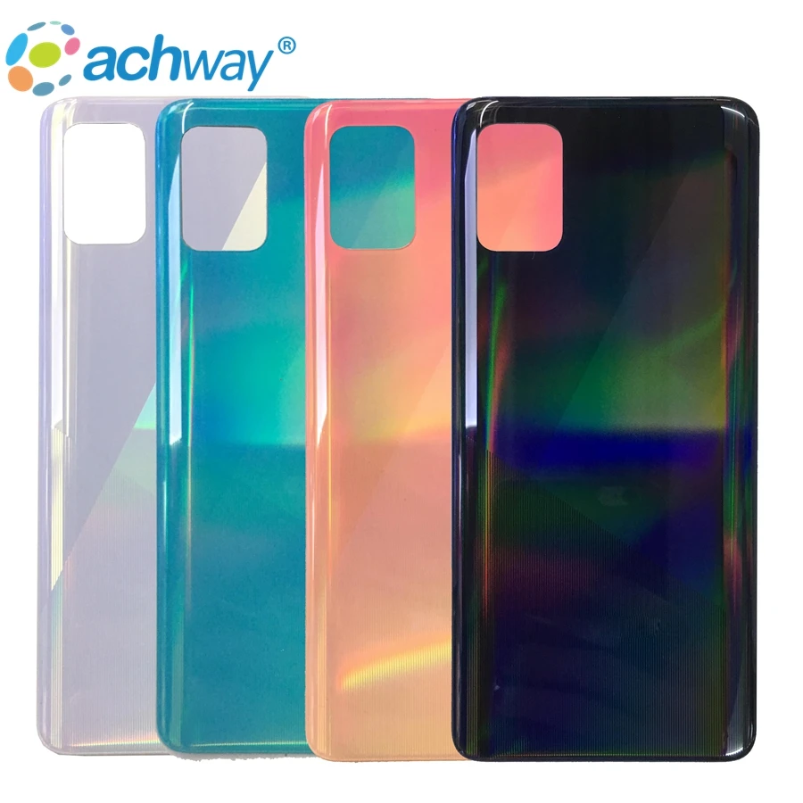 

For Samsung Galaxy A51 Back Battery Cover Door Rear Glass Housing Case For Samsung A51 Battery Cover, Black, white, green, pink