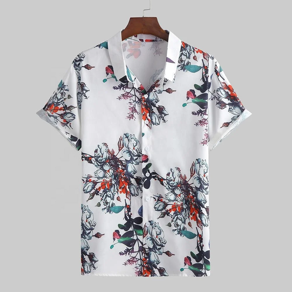 

Free Sample Best selling summer hot style men hawaii print shirt for men