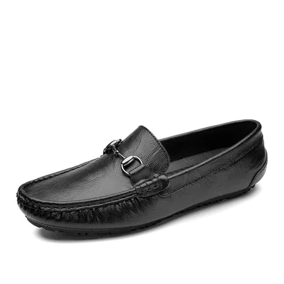 

Men Moccasin Outdoor Casual Loafer Driving Soft Genuine Leather Shoes, Black/brown