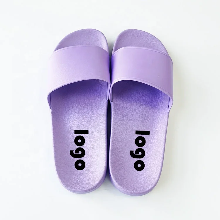 

Wholesale Swimming Pool Custom Logo Slide outdoor PVC Printing Slipper flip flops Men Unisex anti-slip Summer slippers