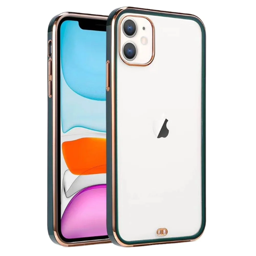 

electroplate soft tpu phone case for iphone clear transparent phone cover case for iphone 12 pro max case shockproof
