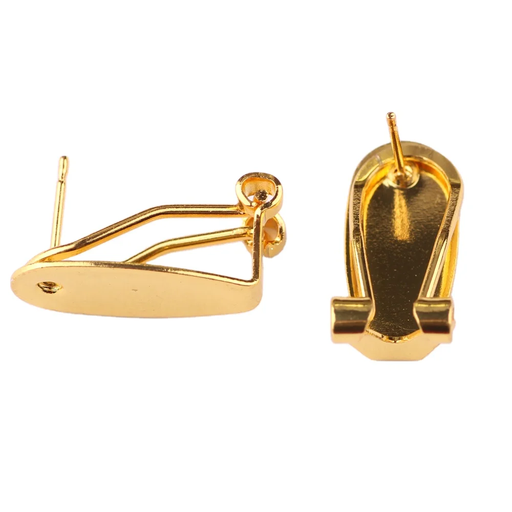 

Blank Newest 18.5mm handmade brass gold silver clip on earring for women