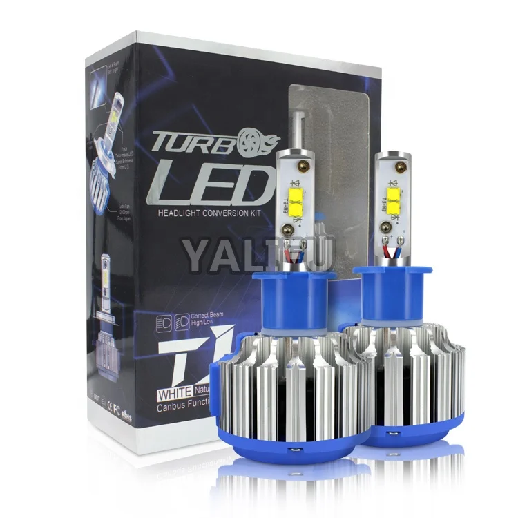 Hot sale T1 LED Headlight bulbs H1/H3/H7/H4/9003/9007/H13 crees chip 4000lm 6000K 6500K for car LED headlamp