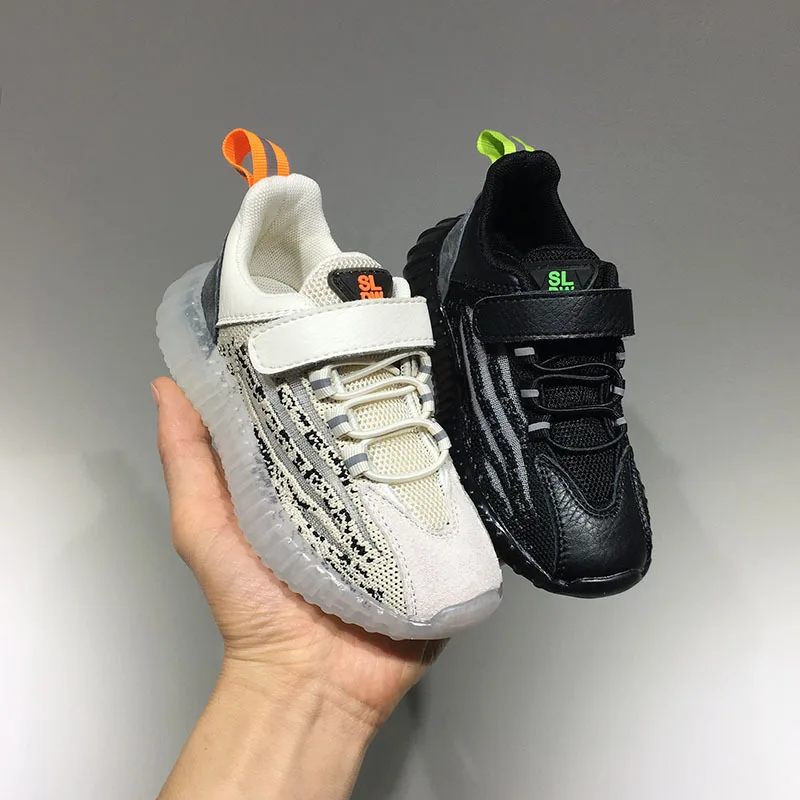 

2020 New Kids Shoes Hot YEEZY Brand 350 V2 fashion breathable tide comfortable Children's Casual Shoes, Black white