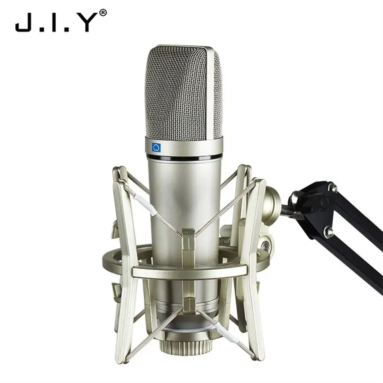 

U87 Online Show Live Video Mic Audio Broadcasting Recording Condenser Microphone, Champagne