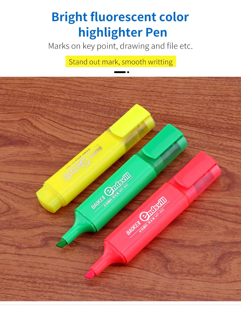 Baoke School Highlighters Plastic Highlighter Pen Cute Flat Highlighter Buy School