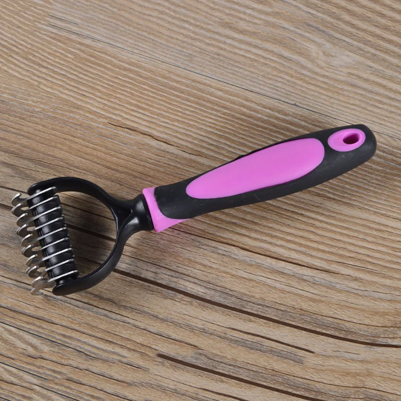 

Amazon hot sale popular sale pink color grooming hair high quality nice price dog comb