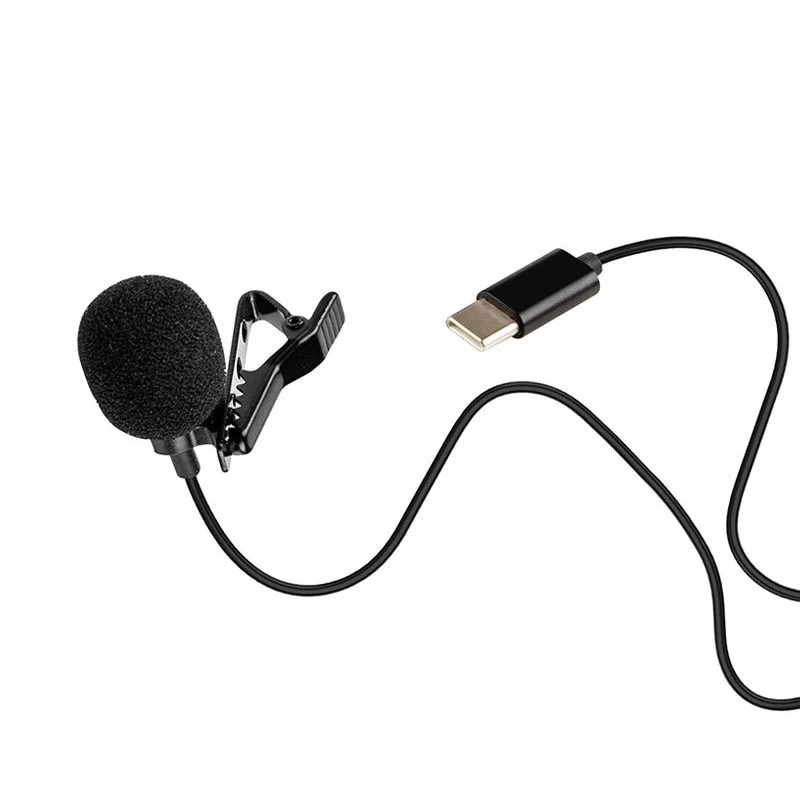 

Type C Mini Lavalier Clip-on Condenser Microphone for Android Mobile Phone iOS USB Lapel Mic with 1.5M Length EPT Cable