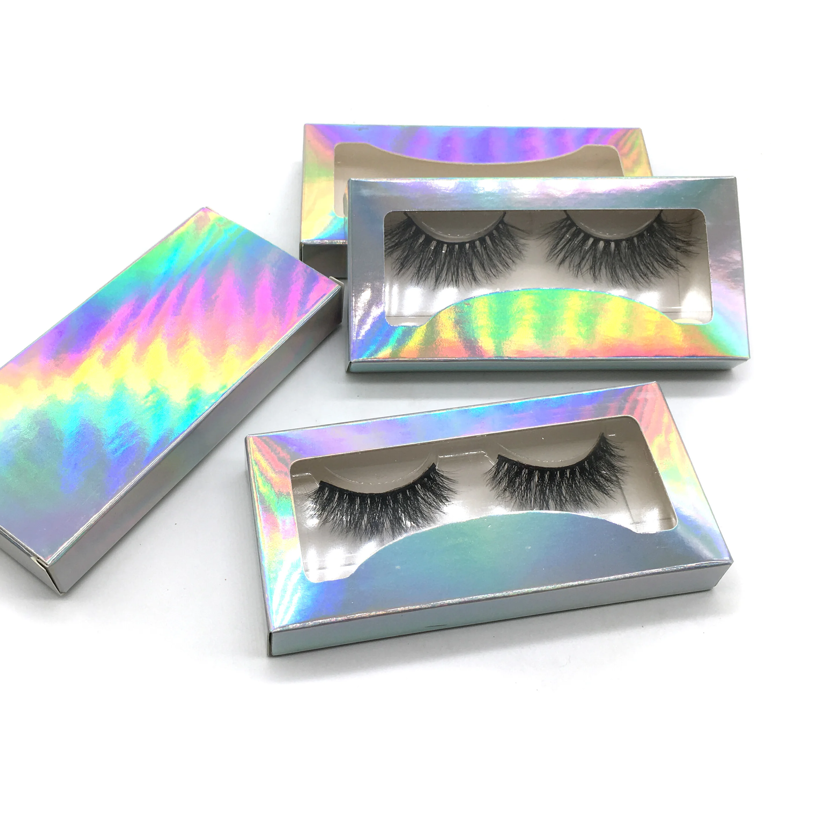 

customised plain holographic wholesale logo paper eyelashes box