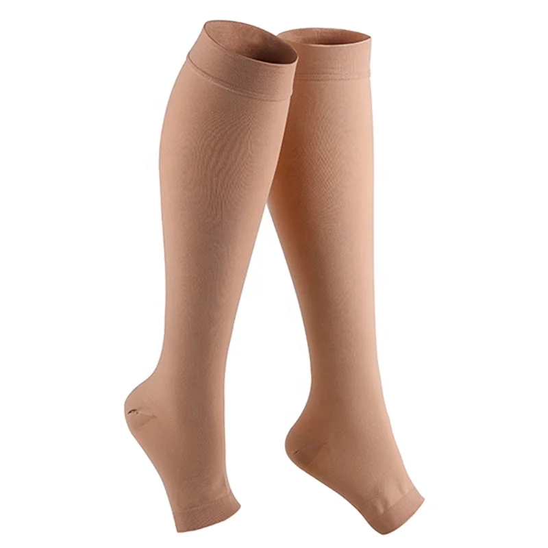

Open Toe Compression Socks Knee High Support Stockings Toeless for Men or Women