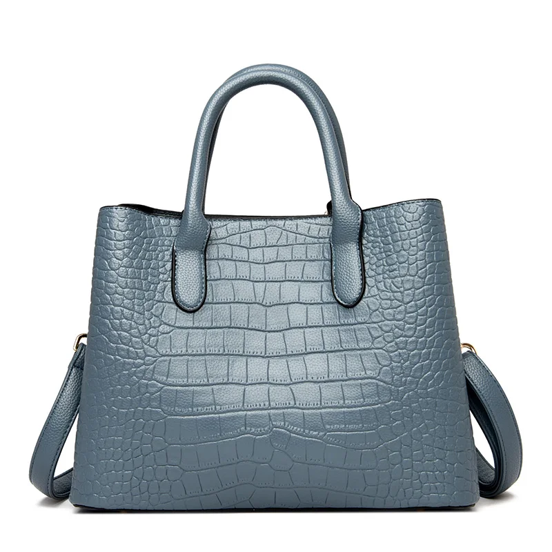 

KL111 15 Factory wholesale PU leather ladies handbags crocodile pattern shoulder bag messenger bag custom women bags
