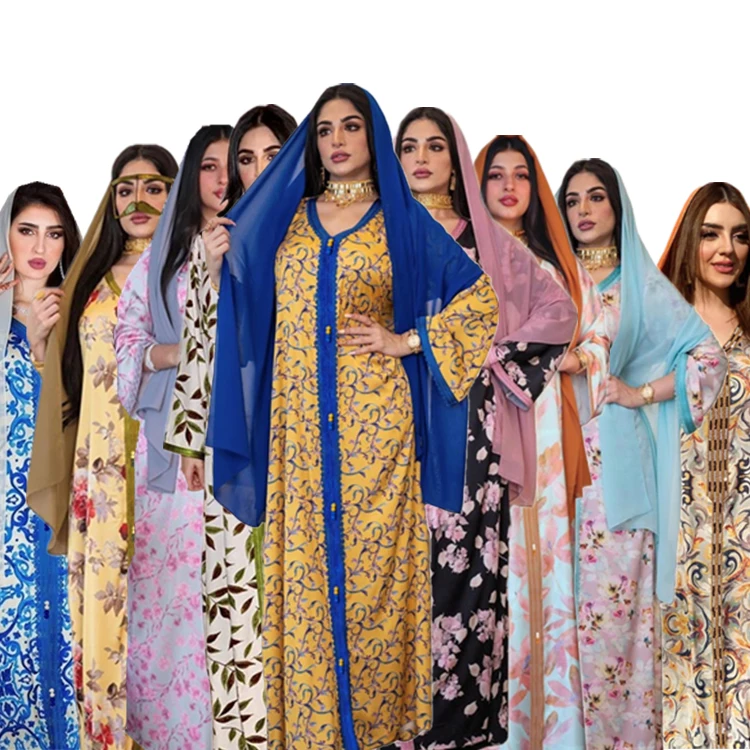 

GH Arabic Dubai Moroccan Kaftan Jalabiya Maxi Long Islamic Clothing Abaya Women Muslim Dresses